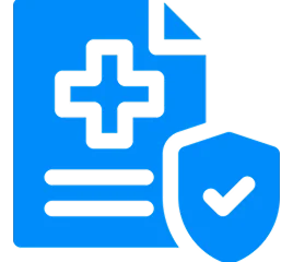Medical document with shield icon
