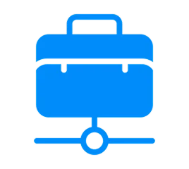 Digital networking briefcase graphic