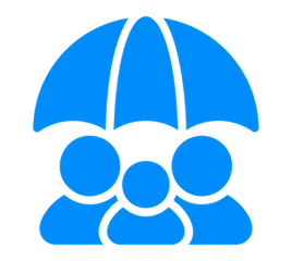 Family protection symbol in blue